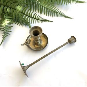 Set of Vintage Gold Brass Candle Holders